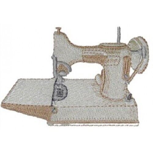 Vintage Sewing Machine Embroidered Block/Panel 24x24cm (9"x9") (EB-06BG)