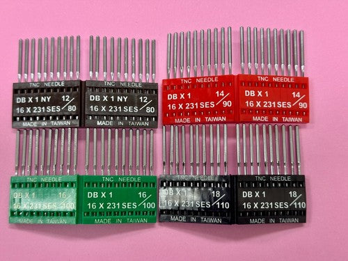 80x TNC Industrial Machine Needles DBx1, 16x231, Mixed Sizes (round shank)
