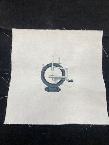 Vintage Sewing Machine Embroidered Block/Panel 24x24cm (9"x9") (EB-04)
