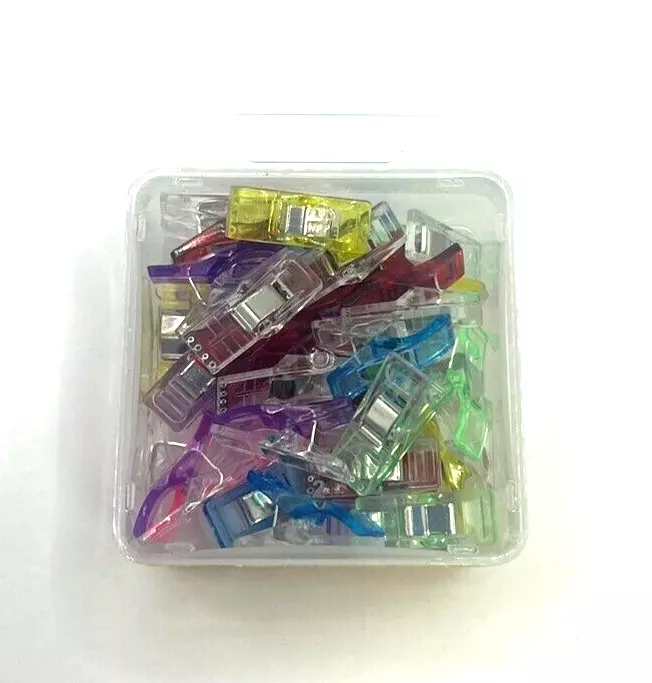 30X Craft Quilting Sewing Crochet Clips Extra Small Size in Plastic Container