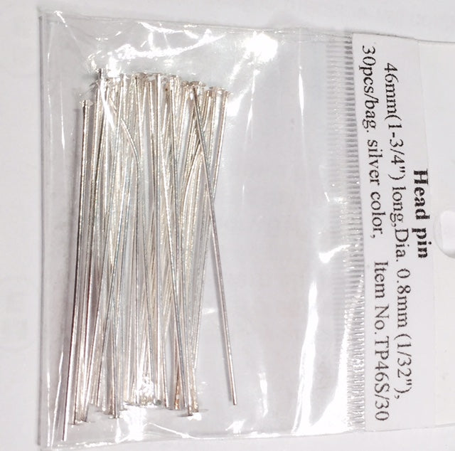 Head Pins 46mm Silver Colour