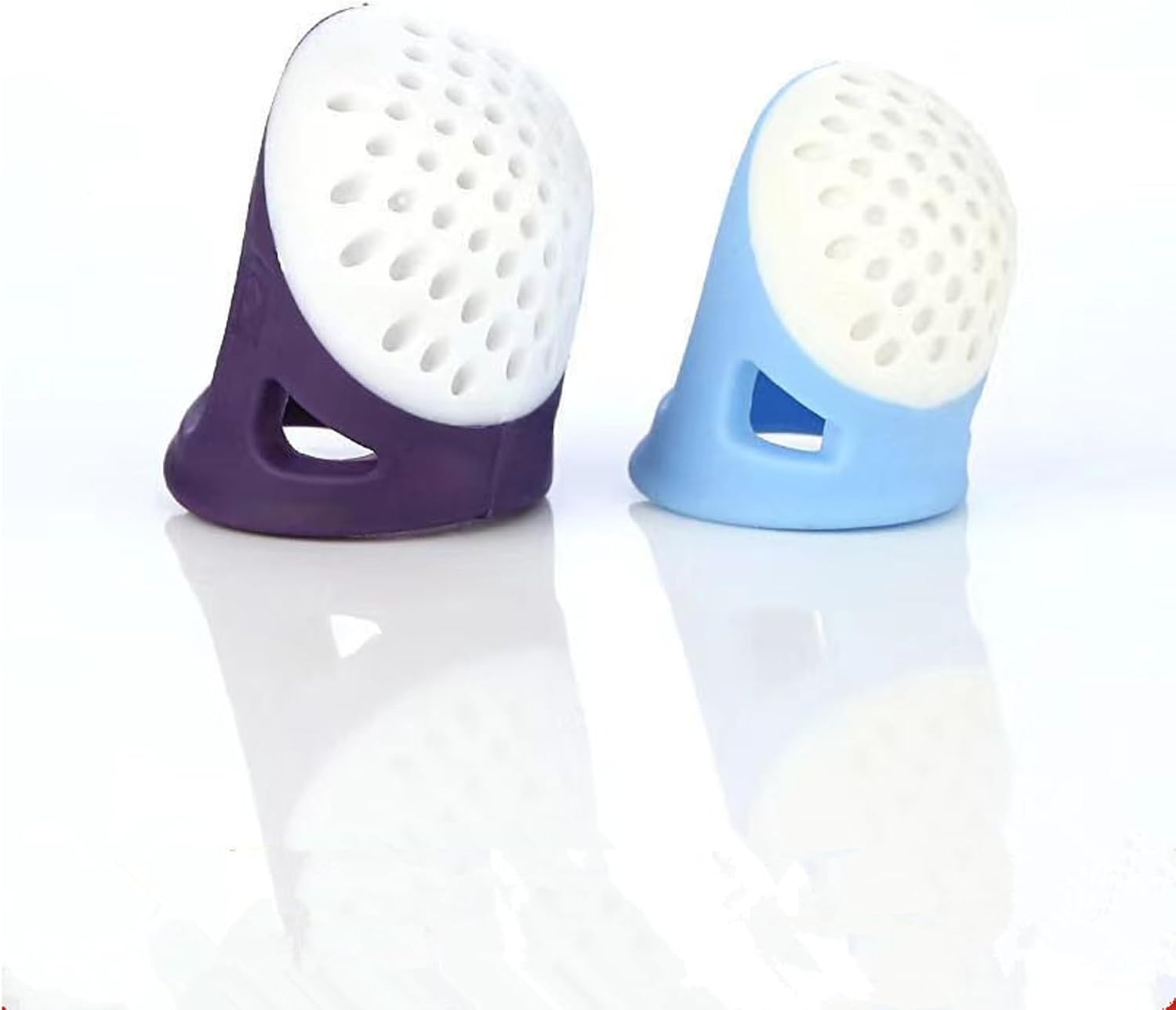 Soft Comfortable Non-slip Thimbles - Small or Large Size "Dimpled Design"