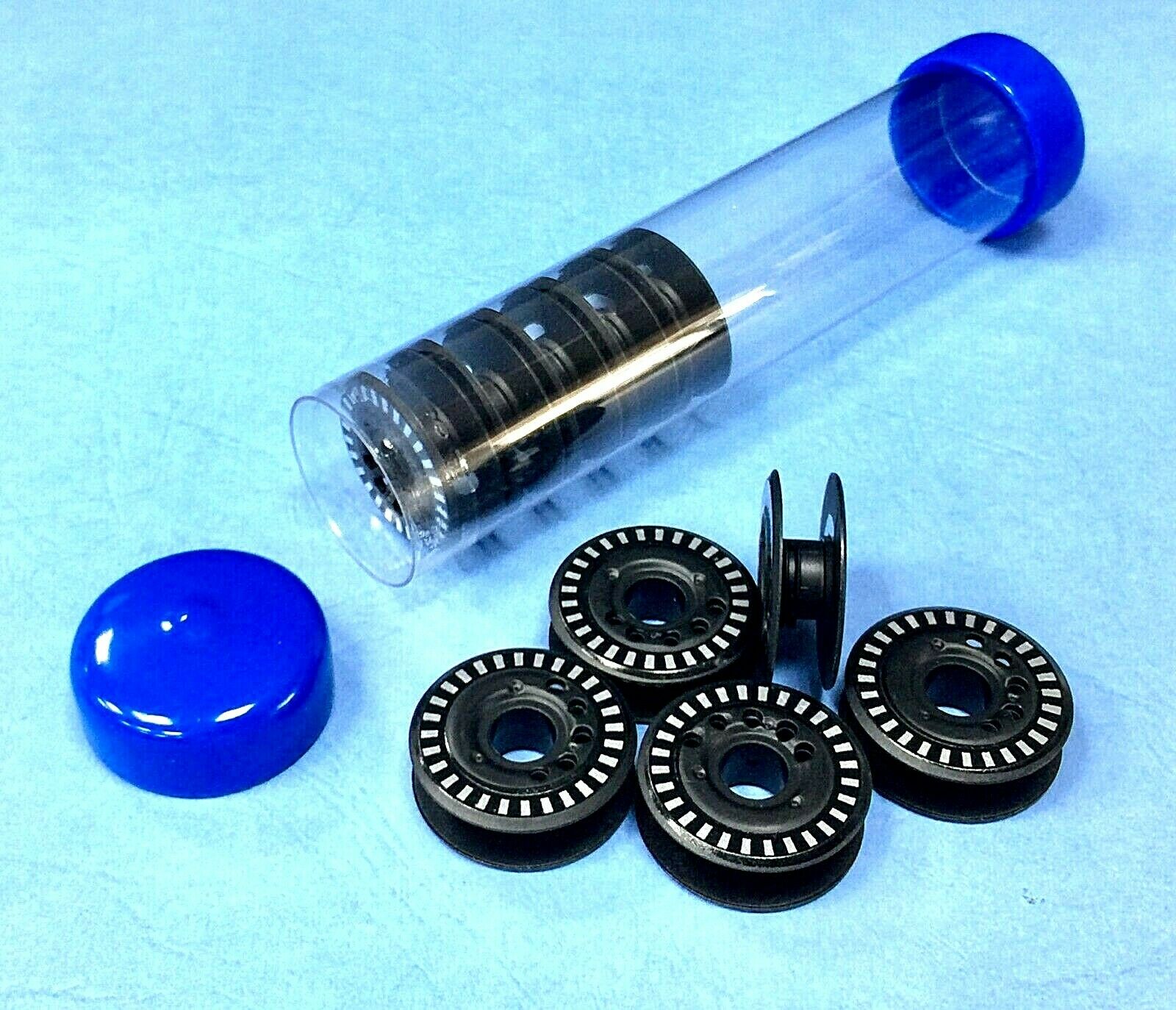 10X Bobbins #0322955000 + Bobbin Storage Tube for Bernina New 8 Series