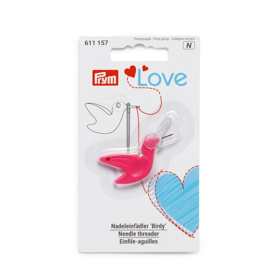 Prym Birdie Hand Needle Threader - Pink, Mint Blue