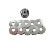 1X Bobbin Case & 10X Alum. Bobbin For ALFA 102,109, NECCHI527,529,533,720