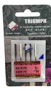"TNC" Machine Needles 8/60 Titanium Coated 130/705H(HAx1)Extreme Large Eye