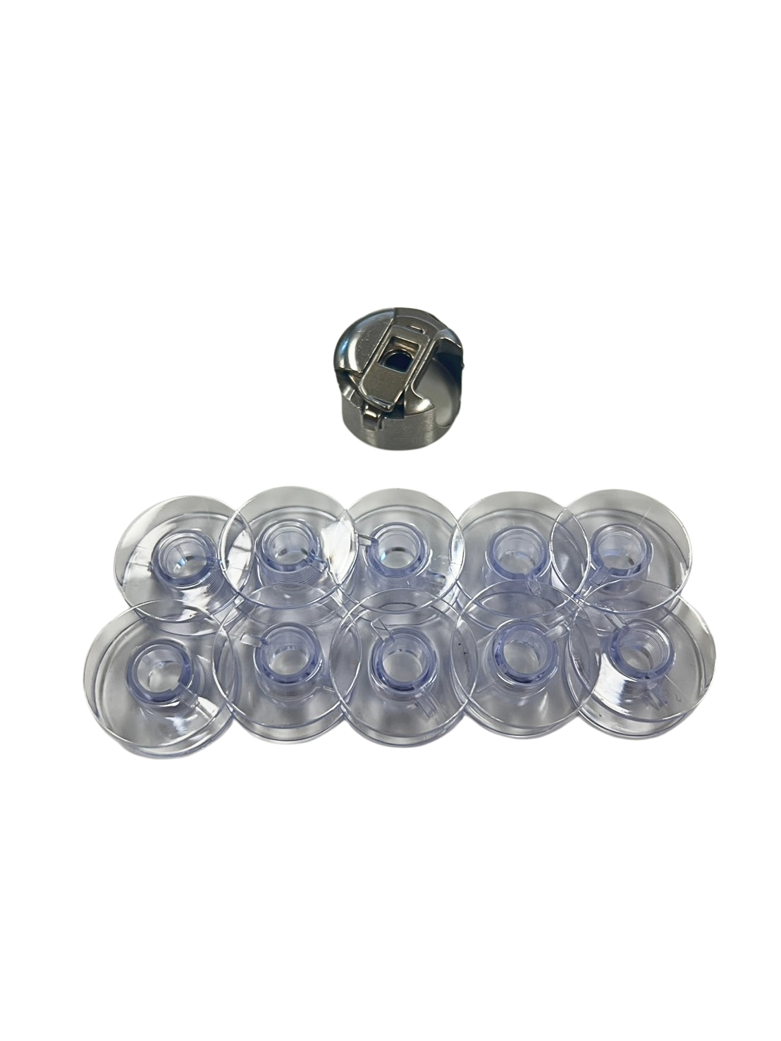 1X Bobbin Case & 10X Plastic Bobbin For SINGER -206, 206K, 206W, 306W, 319, 319K
