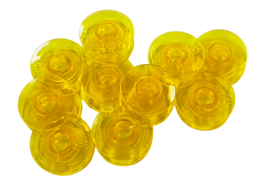 10 x Plastic Bobbin (Yellow)#4131825-45  for Husqvarna Viking