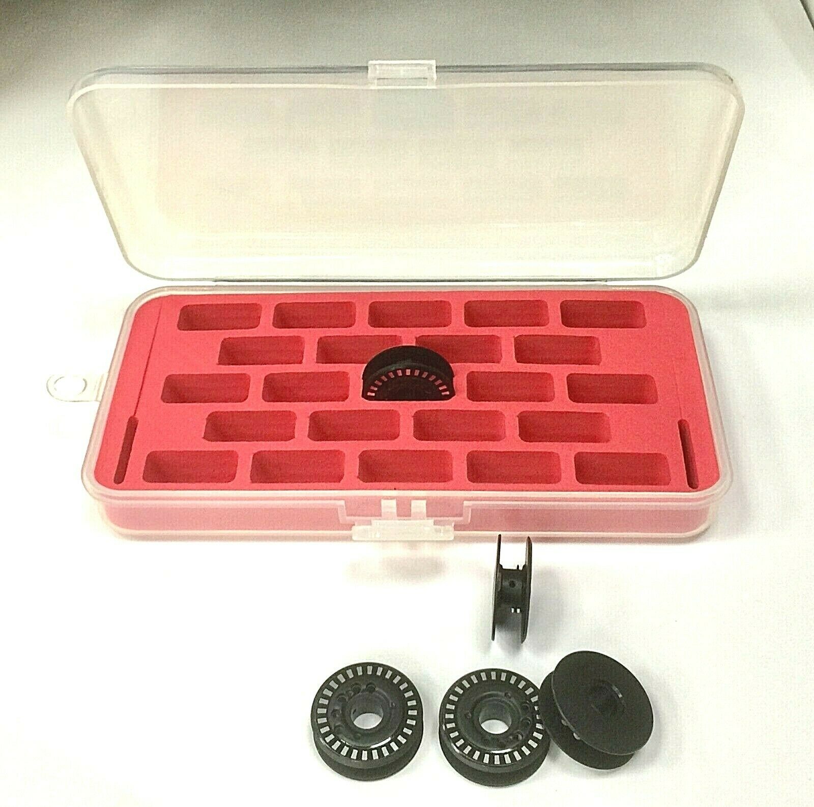 5X Bobbins #0322955000 + Bobbin Storage Box for Bernina New 8 Series