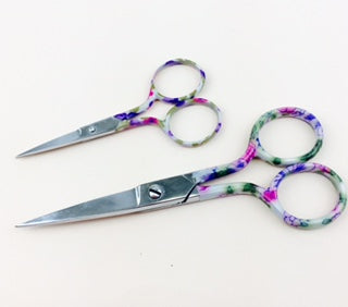 Set of 2 Pairs Scissors with Floral Handle