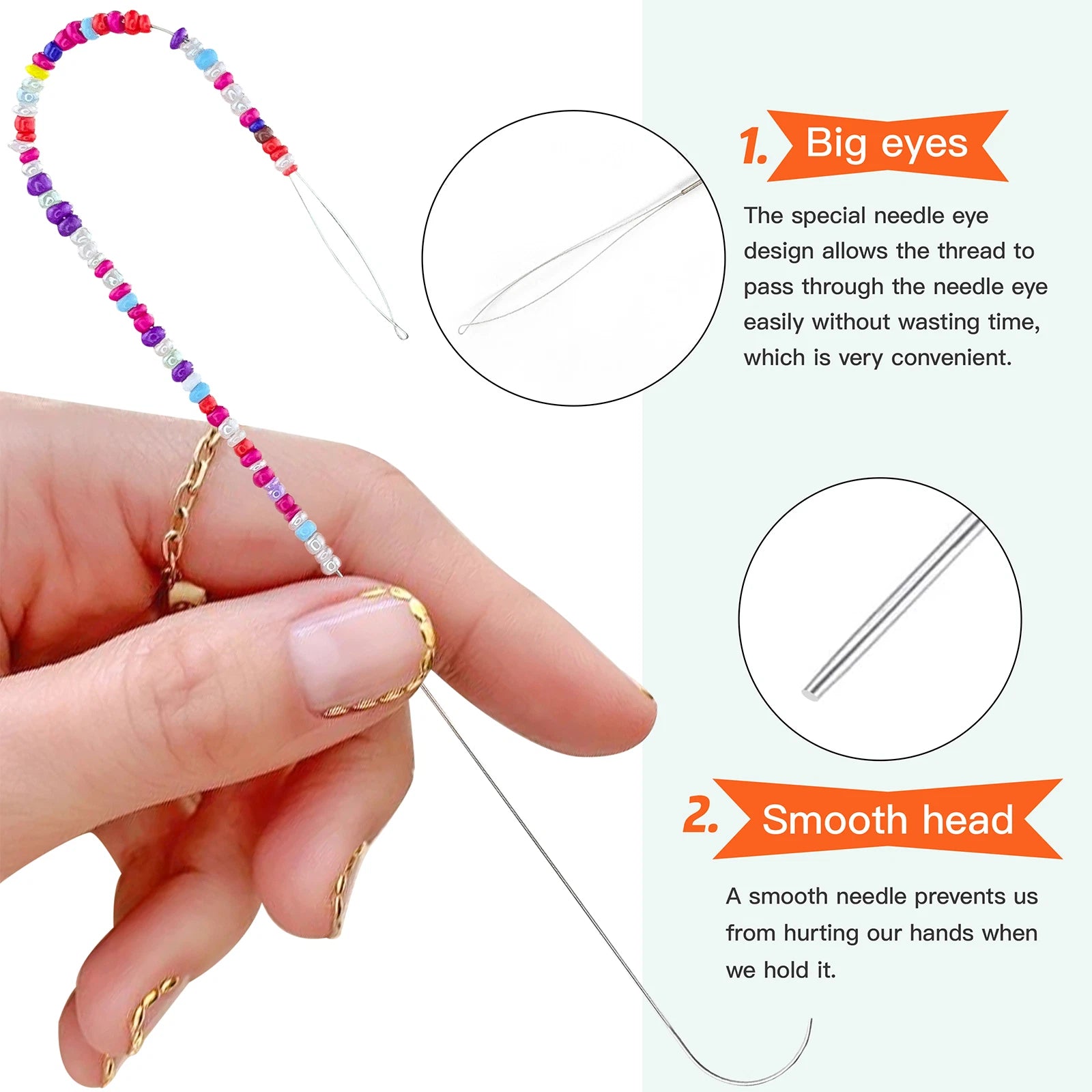 Bead Threading Tool f/Seed Beads Jewelry Making Hand Embroidery & DIY Craft