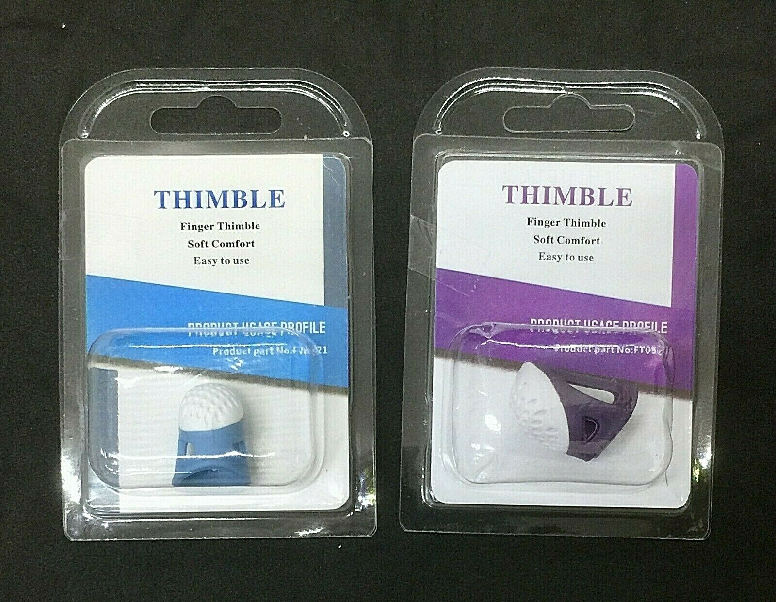 Soft Comfort Thimbles - Small or Large Size "Dimpled Design"