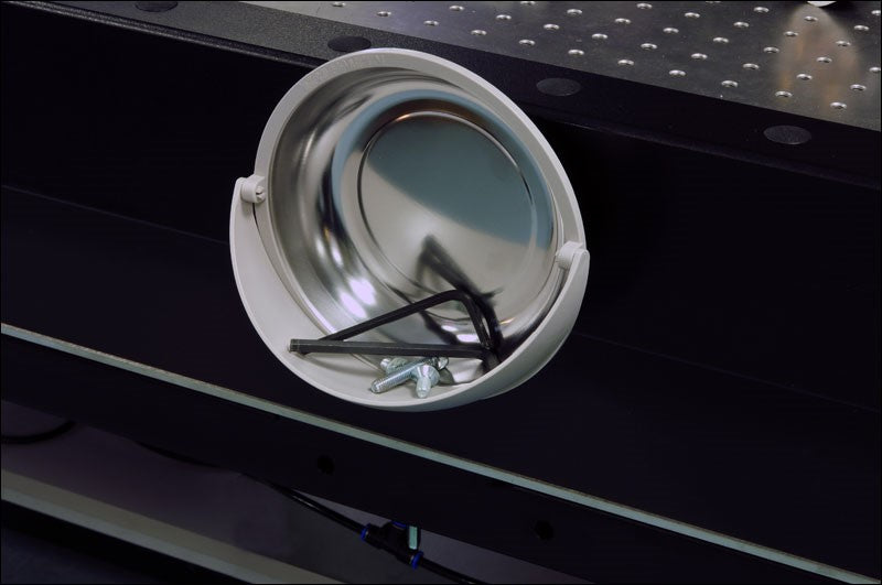 Magnetic Parts Tray with Pivoting Plastic Cowl  6" Round