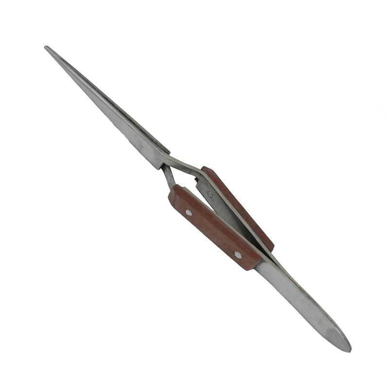 Self-Holding/Cross-Locking Heat Resistant Tweezer with Fibre Grip 160mm