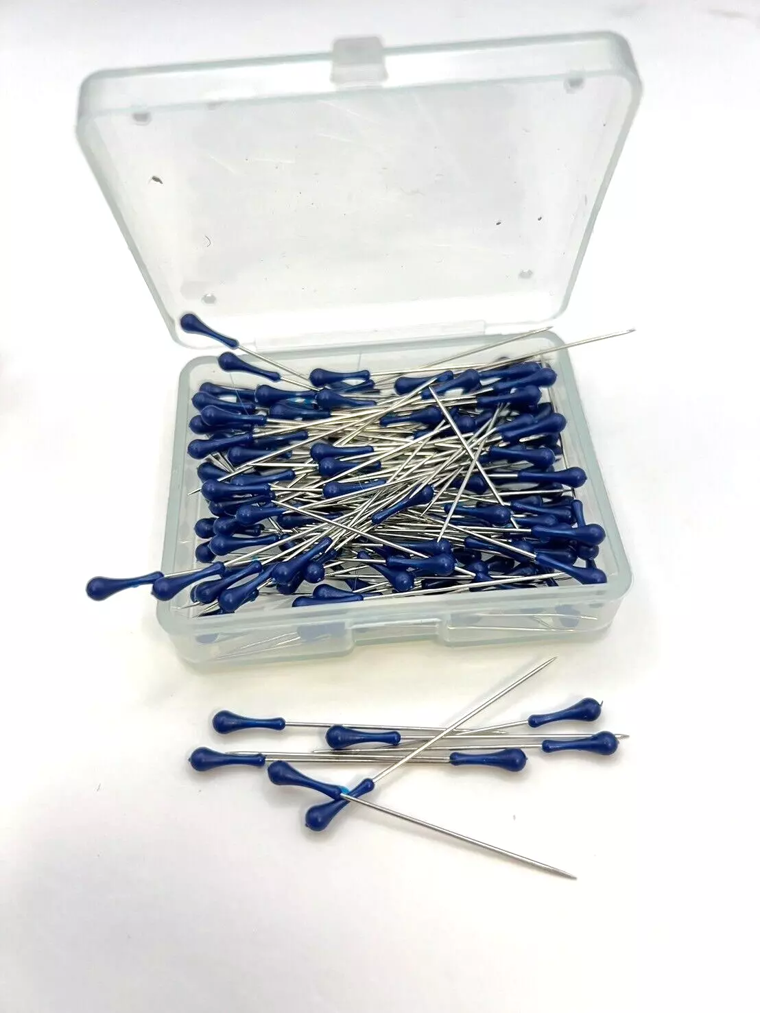 160PCS Red or Blue Easy-Grasp Elongated Plastic Ball Head Pins (0.6x42mm)