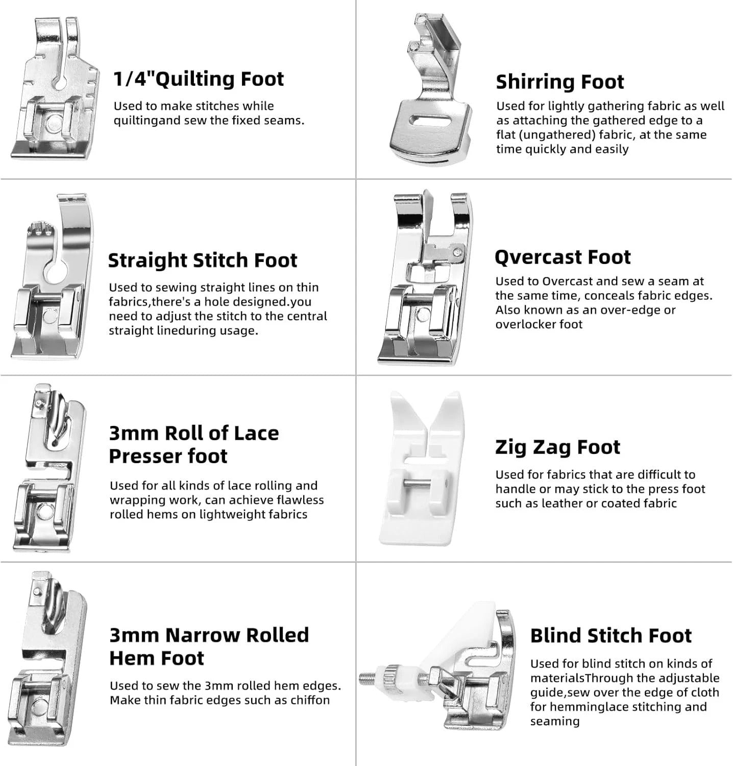 16-pc Presser Foot Set - Type "C" Fit Most Home Sewing Machine-Low Shank Singer, Janome, Brother, Baby Lock, Bernette, Juki, Toyota, Necchi, New Home, Kenmore, White, Riccar & Bernina (Copy)