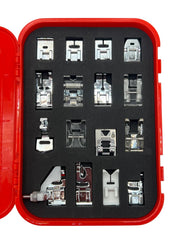 16-pc Presser Foot Set - Type "C" Fit Most Home Sewing Machine-Low Shank Singer, Janome, Brother, Baby Lock, Bernette, Juki, Toyota, Necchi, New Home, Kenmore, White, Riccar & Bernina
