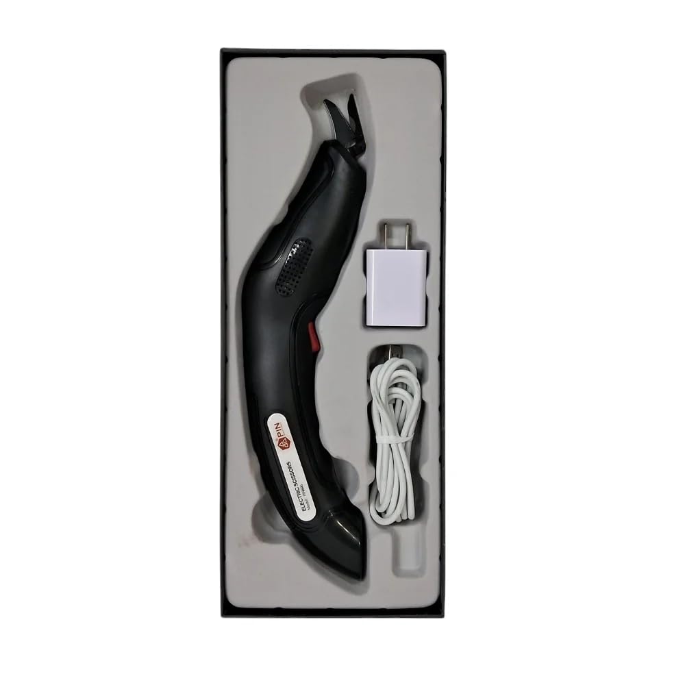 PIN Cordless Electric Cutter w/ Charger and Extra Blades for Fabrics, Canvas, Carpets, Leather and Other Materials