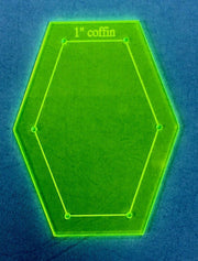 Plastic Template (Acrylic) "Coffin" 1" for English Paper Piecing Fabric Cut