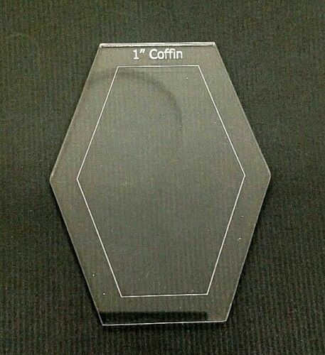 Plastic Template (Acrylic) "Coffin" 1" for English Paper Piecing Fabric Cut