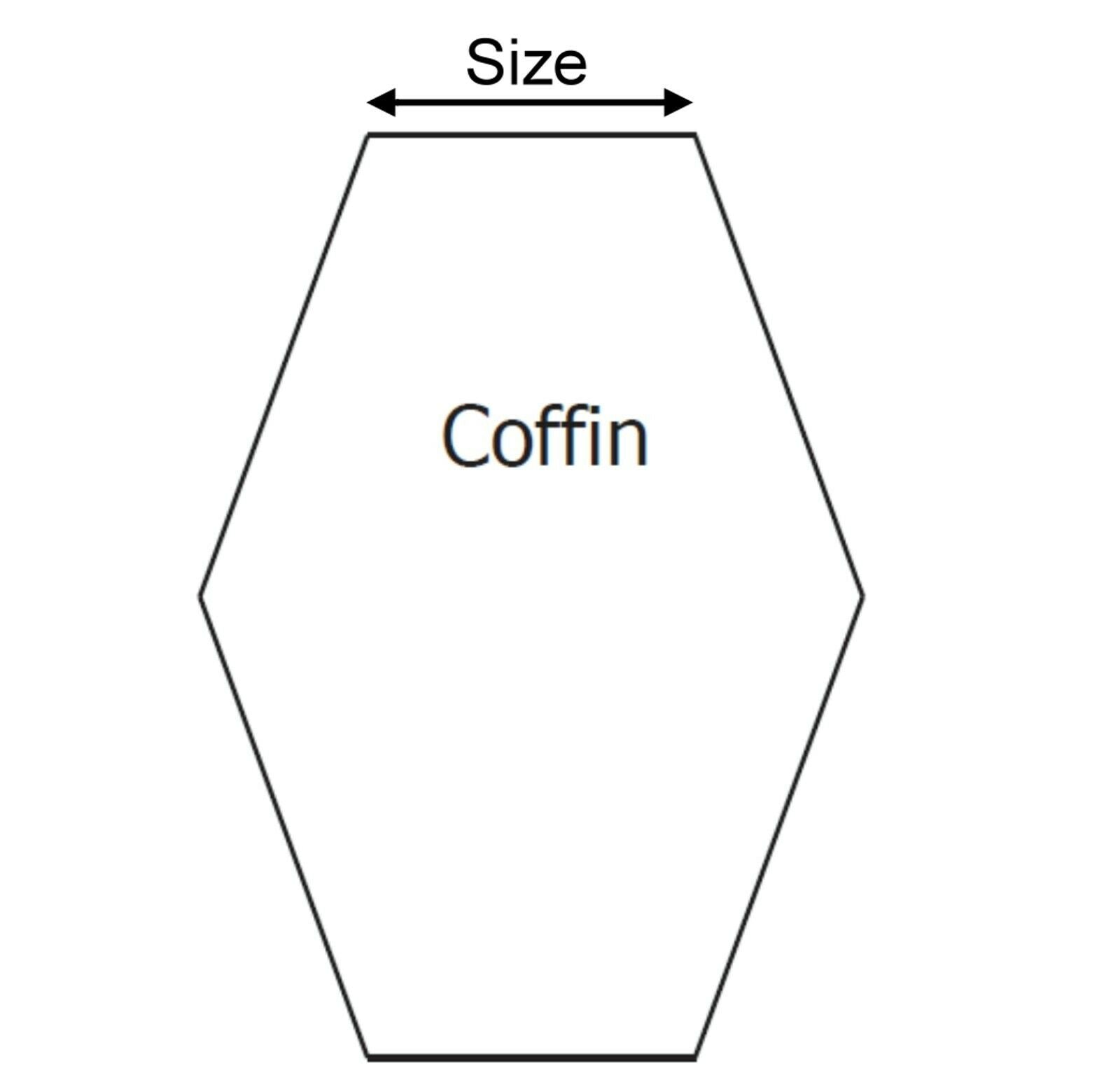 Plastic Template (Acrylic) "Coffin" 1" for English Paper Piecing Fabric Cut