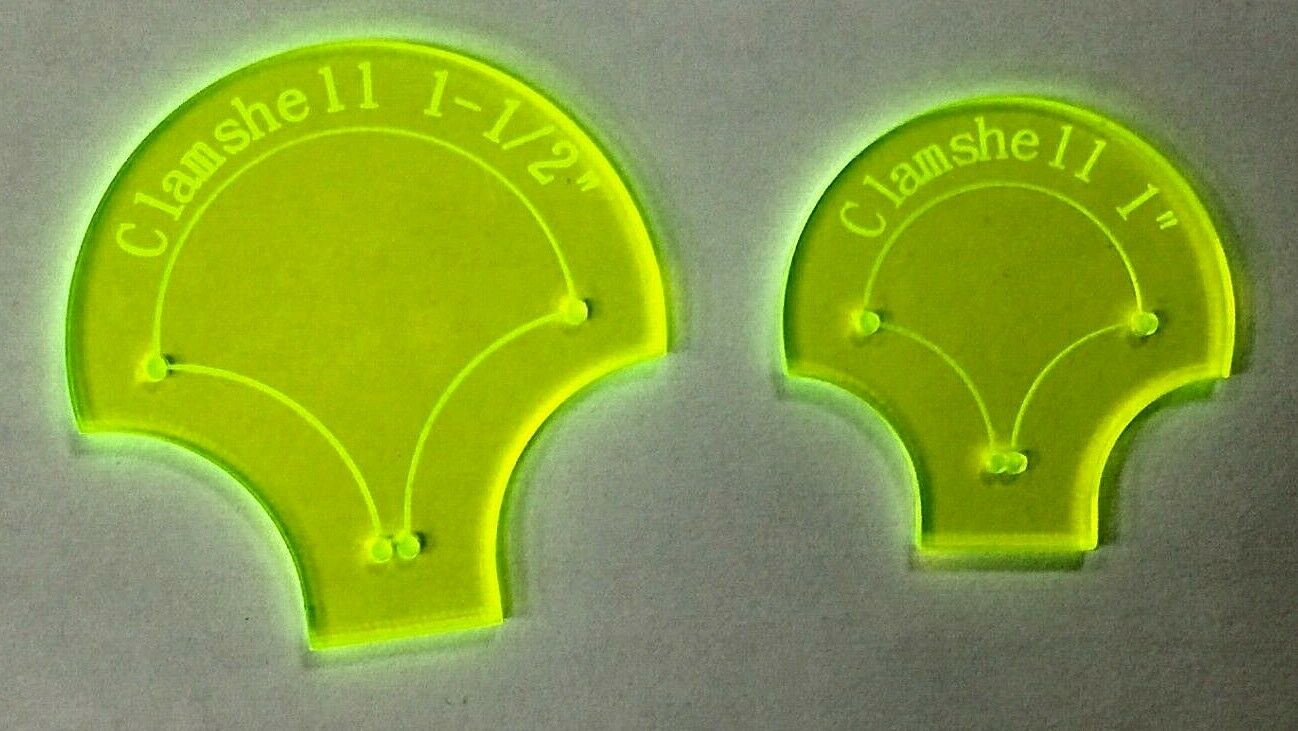 Acrylic Template "Clamshell" for English Paper Piecing Fabric Cutting