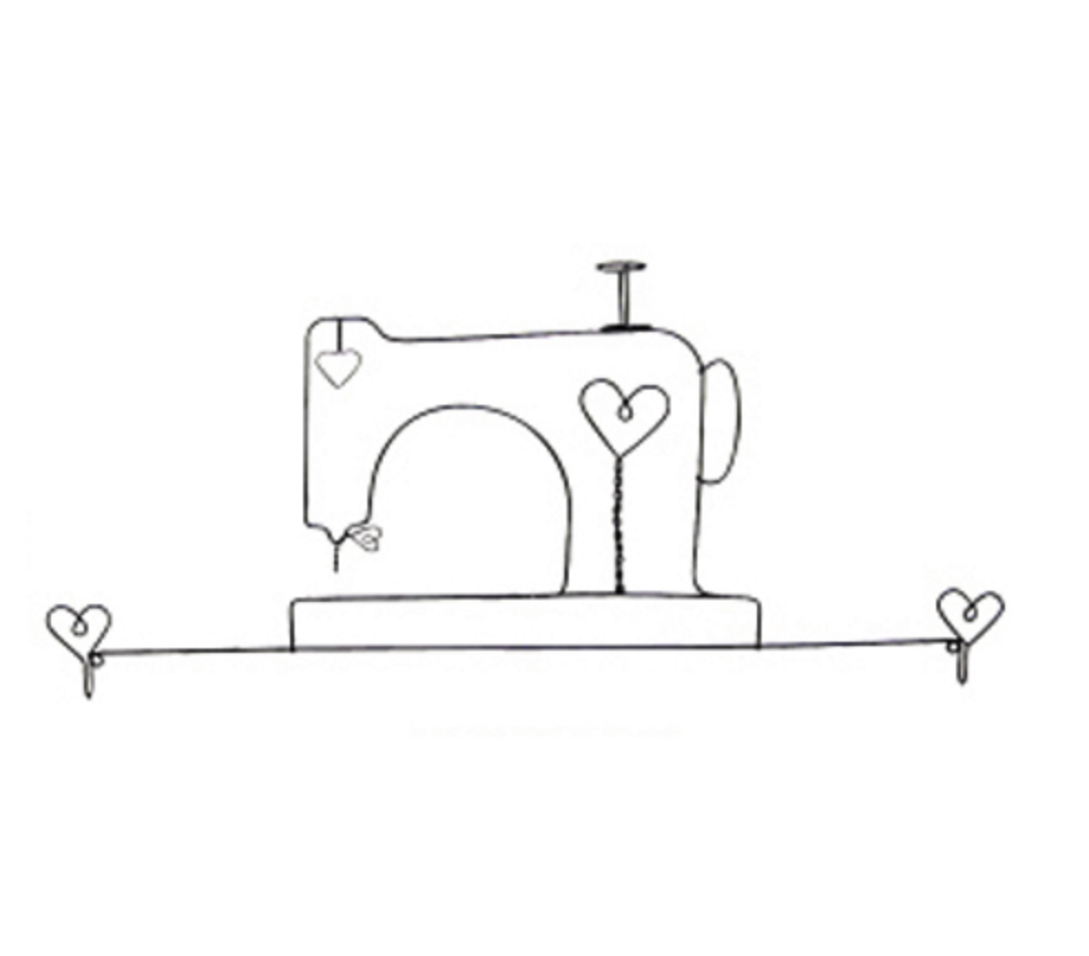 "Sewing Machine" Wire Quilt Hanger 22" with Hooks Craft Display Home Deco