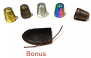 Metal Thimbles "Butterfly" Design + Bonus Genuine Leather Thimble