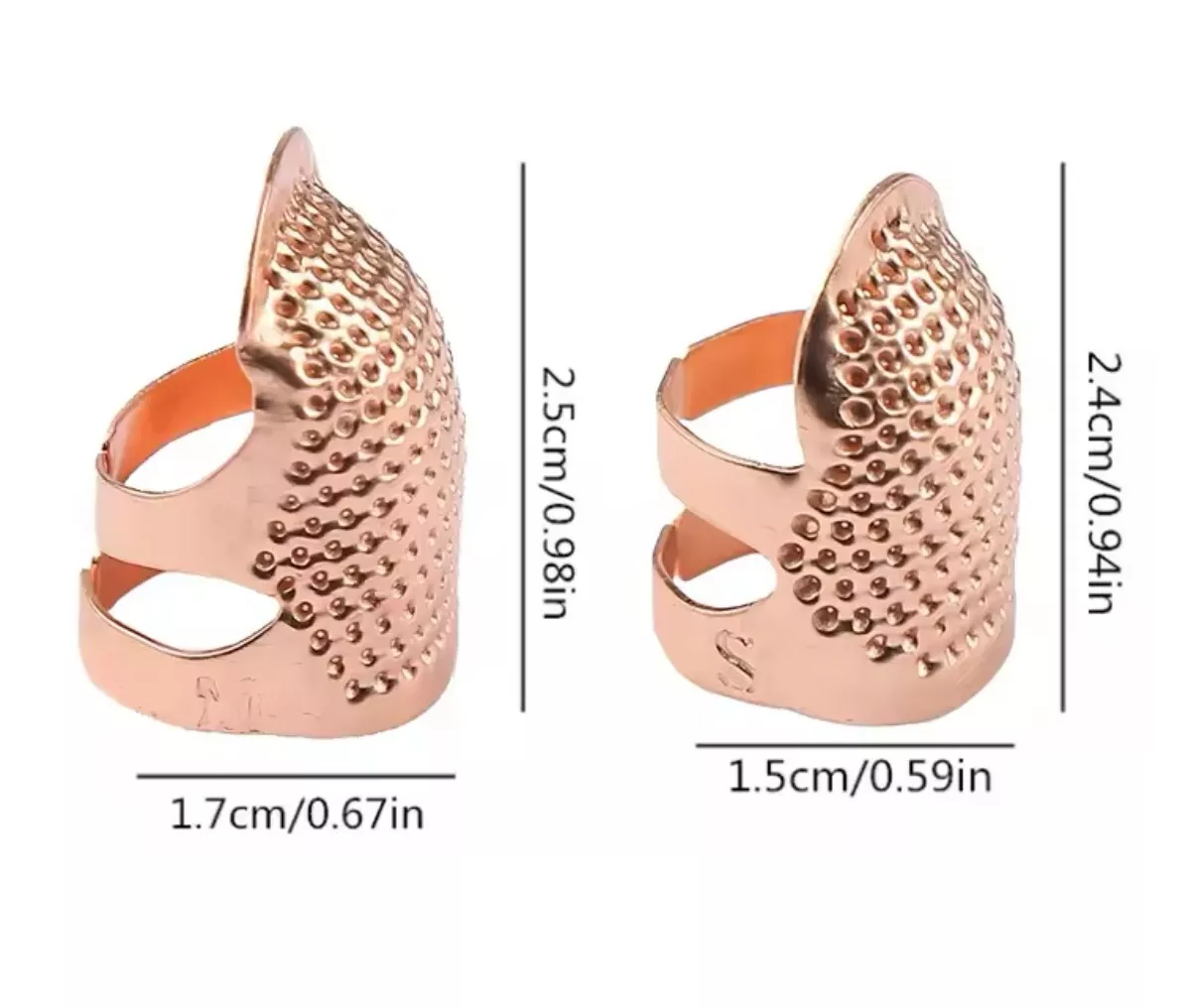 2pcs Protect Fingers Adjustable Vintage Thimble + Bonus Genuine Leather Thimble