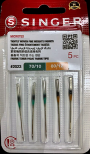 Genuine Singer #2023 Microtex Needles 70/10 & 80/12