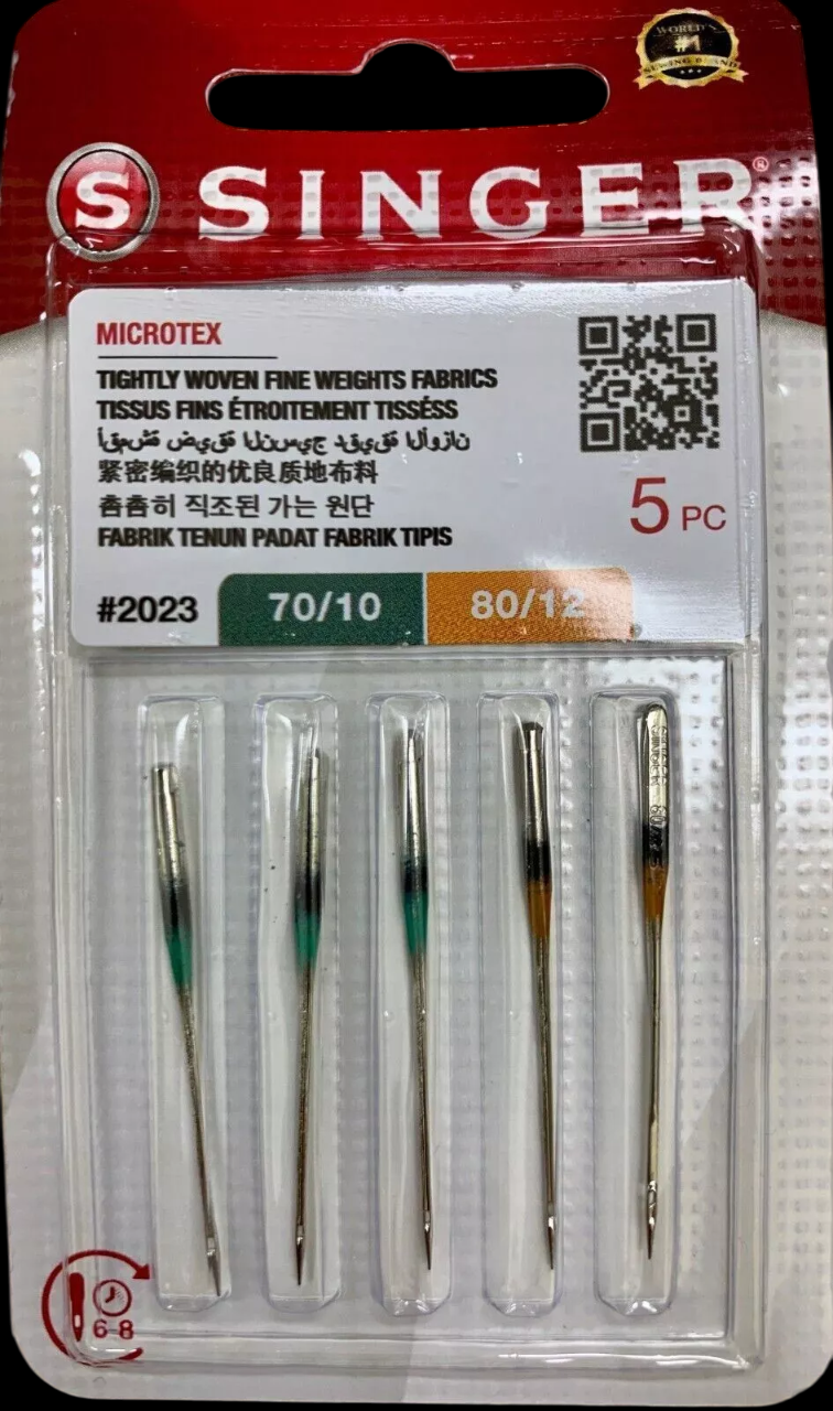 Genuine Singer #2023 Microtex Needles 70/10 & 80/12