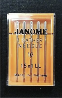Genuine Janome Needle "Leather" Size: #16/100 5/Pack