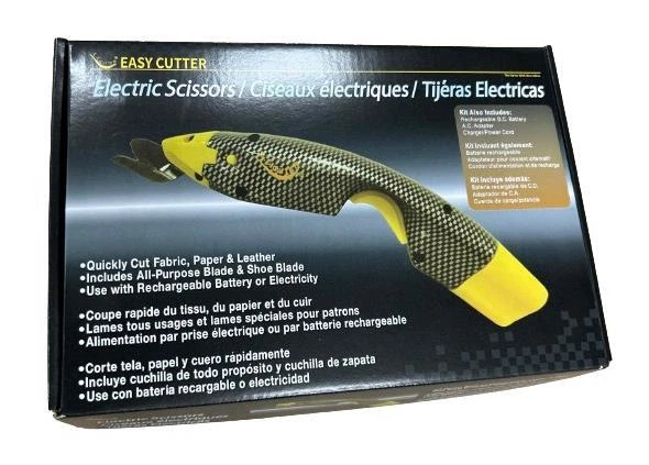 Cordless Rechargeable Electric Scissors EC-1 Complete with 2 Cutters, Battery