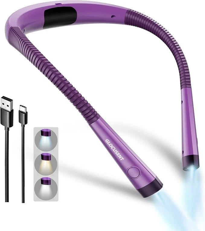 LED Neck Light 3 Light Color Adjustable for Reading, Craft, Knitting, Camping, Train Model