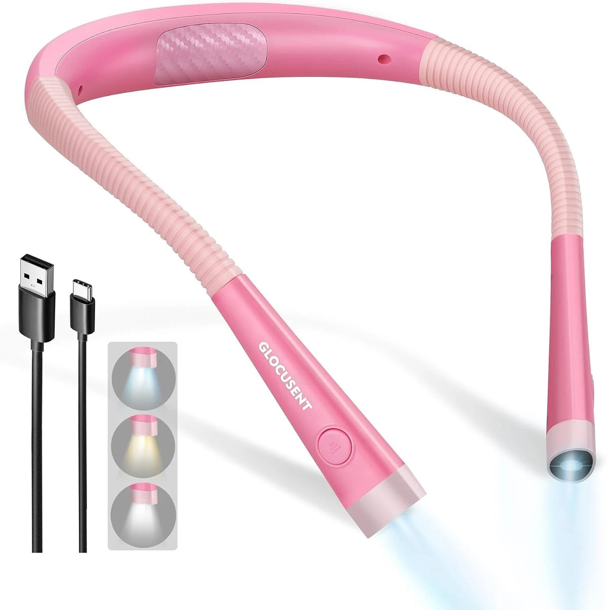 LED Neck Light 3 Light Color Adjustable for Reading, Craft, Knitting, Camping, Train Model