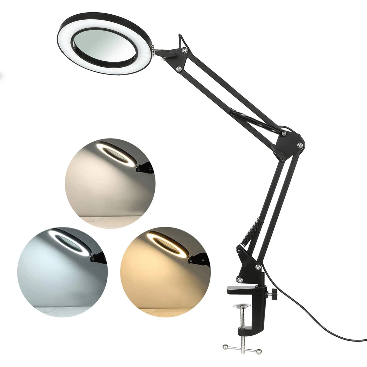10X 20X LED Magnifying Lamp Clamp Light for Sewing Knitting Cross-Stitch