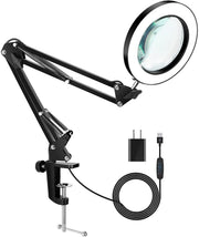 10X 20X LED Magnifying Lamp Clamp Light for Sewing Knitting Cross-Stitch