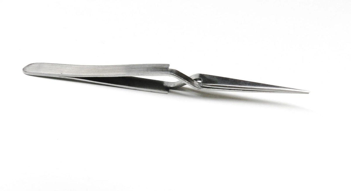 160mm Self-Holding/Cross-Lock Tweezer Straight Tip for Jewellery Craft Tool