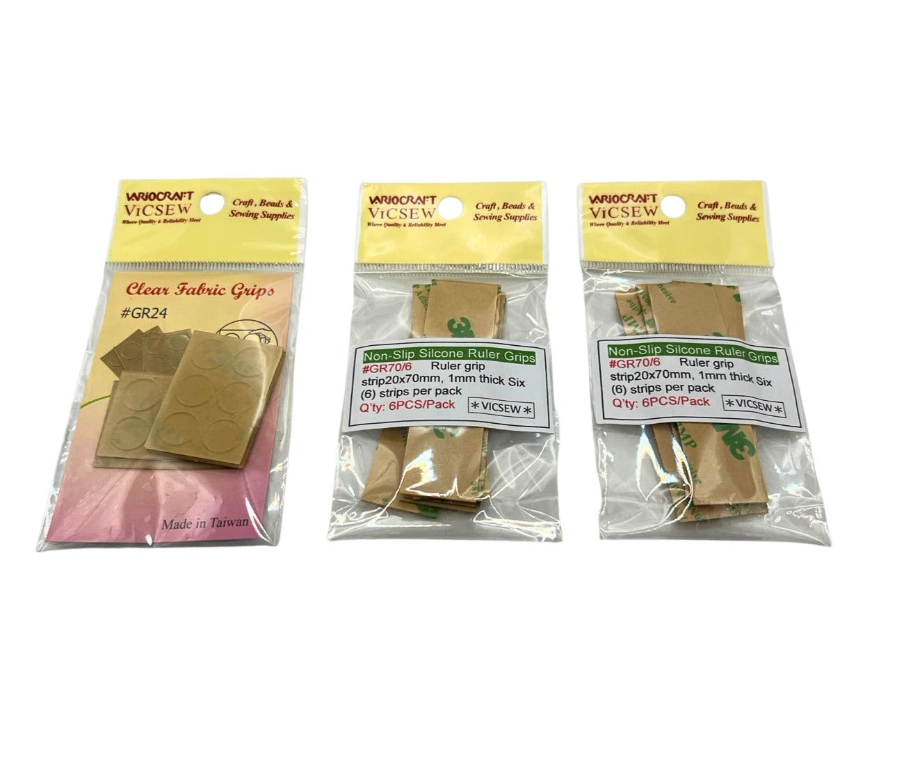 Assorted Non-Slip Ruler Grips – 24 Dots & 12 Strips, Self-Adhesive Transparent