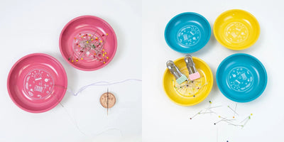 Professional Stainless Steel Magnetic Pin Holder Tray Bowl - Pink, Blue, Yellow