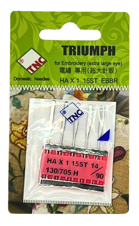 "TNC" Ceramic Coated 14/90Machine Needles 130/705H(HAx1)15ST Extra Large Eye