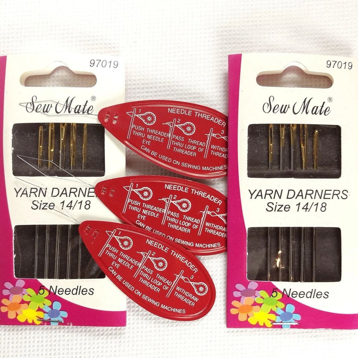 Hand Sewing Applique Yarn Darners Size 14/18 10pcs plus Needle Threaders