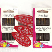 Hand Sewing Applique Yarn Darners Size 14/18 10pcs plus Needle Threaders
