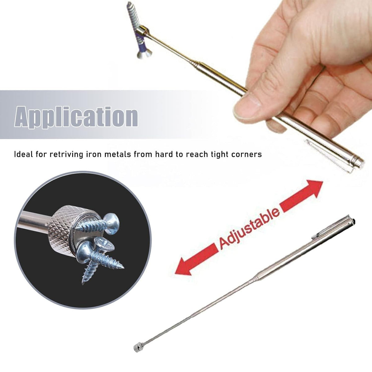 Telescopic Strong Magnetic Pick up Extendable 64cm - Easy Finding Pins & Needles