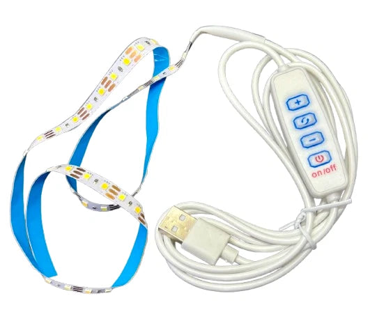 LED Light Strip 50cm Long 8mm Wide 3 Color Modes:Warm, Warm Cool & Cool & Dimmer