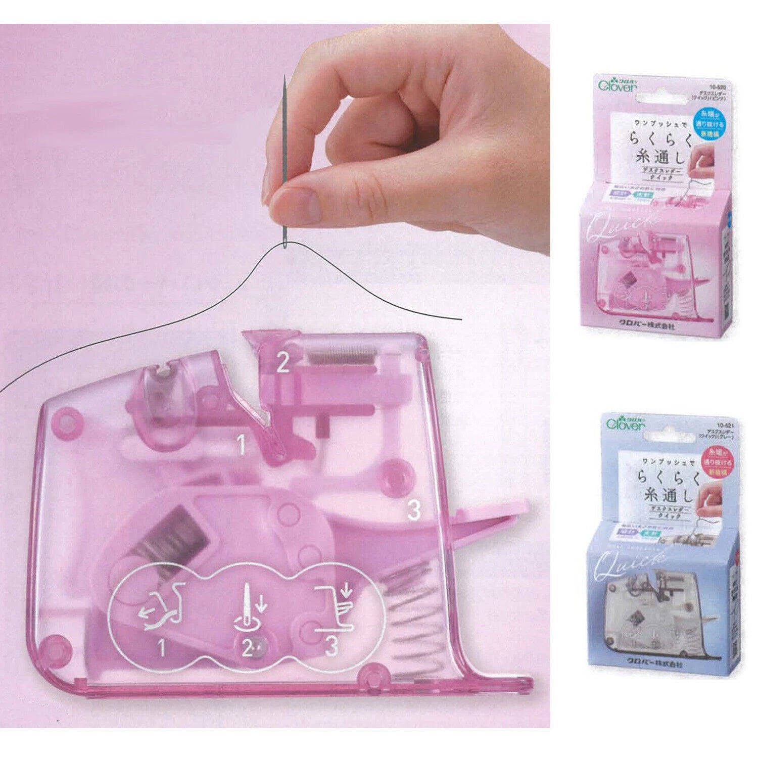 CLOVER Desk Threader, Quick, Compatible Needles, 0.02-0.03 inches (0.46-0.89 mm)