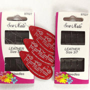 Hand Sewing Applique Needles Leather Needles Size 3/7 with Needle Threaders