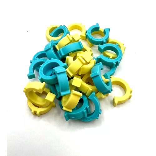 Bobbin Clips 30PC Blue & Yellow Mixed Colours in Plastic Container