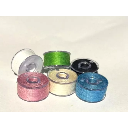 Bobbin Box with 25 Prewound Bobbin Threads on Plastic Bobbins (Mixed Colors)