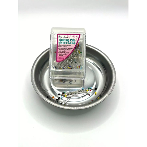 Magnetic Plate + Craft Sewing Quilting Extra Fine Pins in Stackable Container